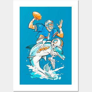 Miami Dolphins Vintage fan art Posters and Art